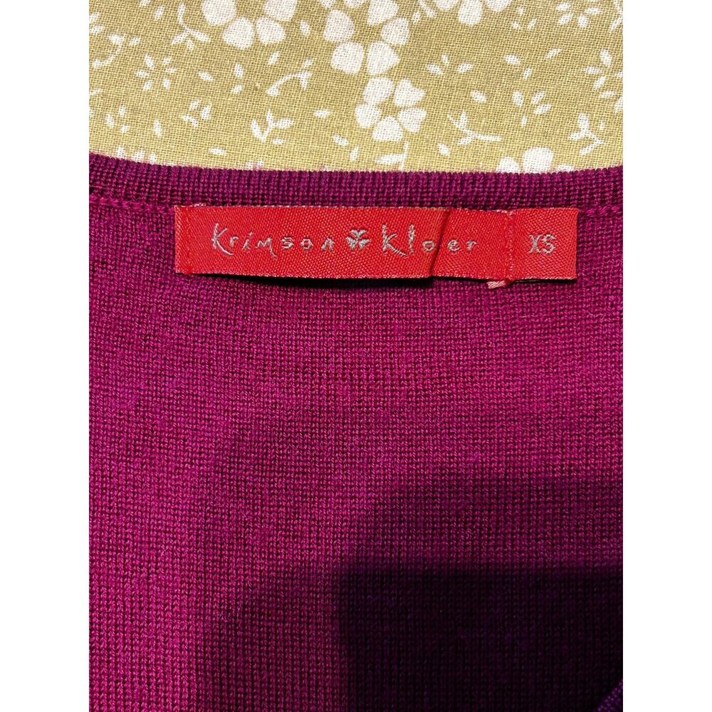 Krimson Klover Merino Wool Sweater Dress XS Fuchsia Long Sleeve Knit Bodycon - Picture 5 of 6